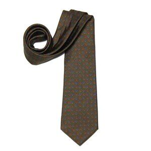 NWT Marchesi di Como Italian Silk Tie Olive Stirrups Pattern Men's